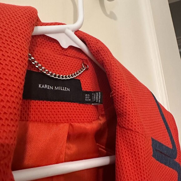 Karen Millen trench coat with contrast piping - size 2 - Picture 3 of 5